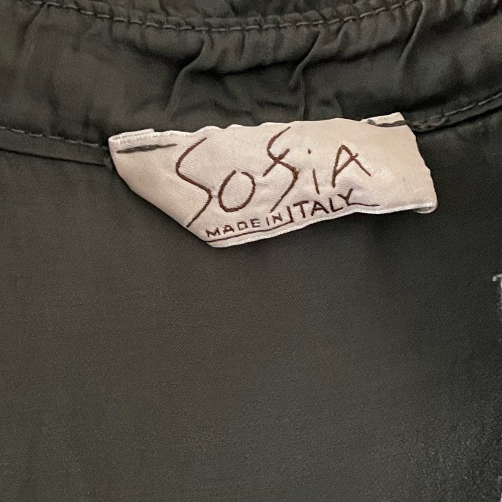 Sofia Made In Italy Womens Green Dress 1/2 buttons Up Size M Front Pocket - Picture 4 of 5